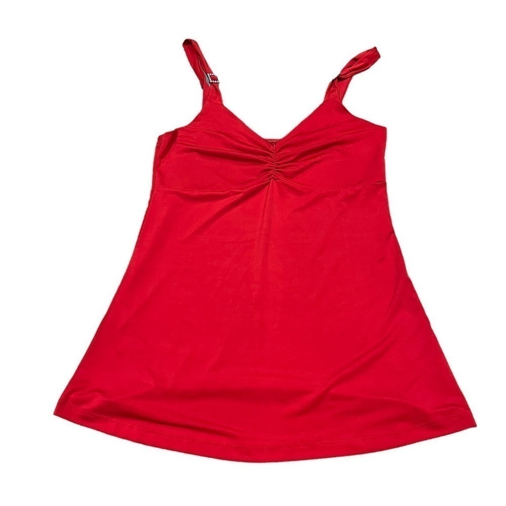 y2K 90s Style Camisole Red Size XS Bling Straps